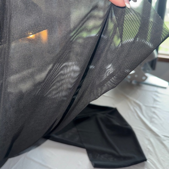 Chic Black Mesh Pants - Picture 2 of 4